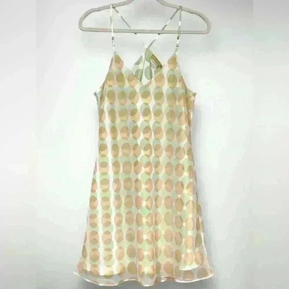 Womens Sensara Slip Dress Size Medium Polka Dot Adjustable Straps NEW - Picture 1 of 8